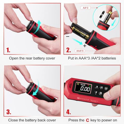 SUERCUP 3/8" 1/2" Digital Torque Wrench, 0.66-44.29Ft.Lb & 3.8-250.8Ft.Lb | ±1% Accuracy, 0.9-60N.m & 5.1-340Nm Electric Torque Wrench Set, for Auto Repair, Lug Nuts, Engine, Suspension, Moto & Bicycle - size: 3/8"&1/2" 0.9-60N.m&5.1-340N.m