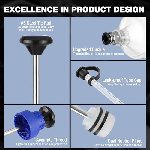 WORKPRO 500CC Manual Fluid Extractor, Multi-Purpose Oil Syringe, Oil Suction Pump, Manual Extraction and Filling Pump, Automotive Oil Syringe - size: 500cc