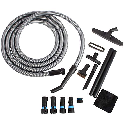 Cen-Tec Systems 95281 20 Ft. Home and Shop Vacuum Hose with Expanded Multi-Brand Power Tool Dust Collection Adapter Set and Full Attachment Kit, Black - size: 20 Ft. Hose