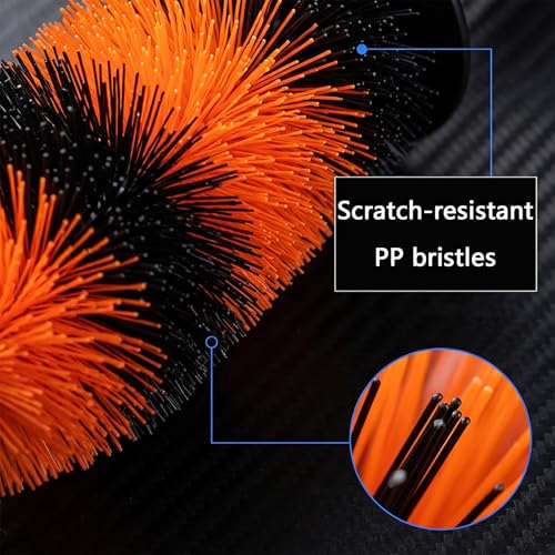 Rim Cleaner Brush, Wheel Brush for Car Detailing, Comfortable Grip, Soft and Scratch-Free, for Rims, Small Slots, Brake Dust Crevices(Red) - color: Red