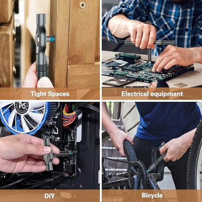 Bomivoi 24 in 1 Magnetic Screwdriver Set, DIY Ratchet Screwdriver Set, Multi Bit Magnetic Drive Set with Detachable Ratchet Handle, Portable Precision Repair Tool Kit for Furniture Computer Bicycle - style: 24 IN 1