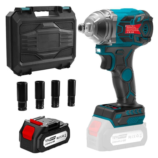 MZG 550N Torque Cordless Impact Wrench,1 * 5.2Ah Lithium-Ion Power, 1/2" Impact Gun for Home/Car/Truck Tire Lug Nut Removal Tool Set Impact Driver, Electric Impact Motor Variable Speeds