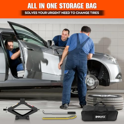 Universal Scissor Jack 3 Ton, Portable Car Jack Kit 3 Ton with Lug Wrench, Heavy Duty Tire Changing Kit, Emergency Lifting Jack for Car SUV ATV