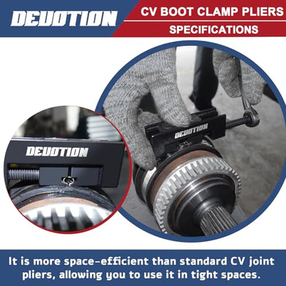 Cv Boot Clamp Tool, Cv Boot Clamp Pliers for Drive Shaft Clamping Tool Single Ear Clamping pliers OEM 09521-24010 Compatible with Most Vehicle Makes