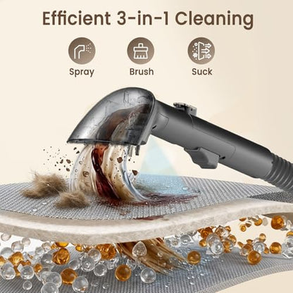 Handheld Spot Carpet Cleaner, 18Kpa Portable Deep Upholstery Stain Remover Machine, Lightweight Fabric Spot Cleaner for Household Sofa, Mattress, Car Seat, Rug Spills & Stains - color: Black