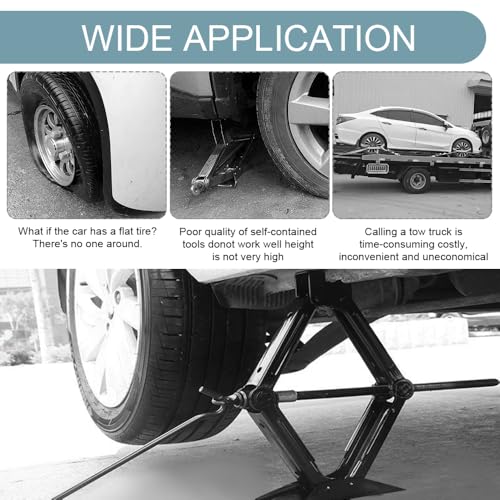 Car Scissor Jack Handle, Auto Tire Wheel Jack Lug Wrench, High Carbon Steel Hand Cranked Lift Jack Handle, Universal Trailer Jack Repair Replacement Accessories for Cars, Trucks, SUVs