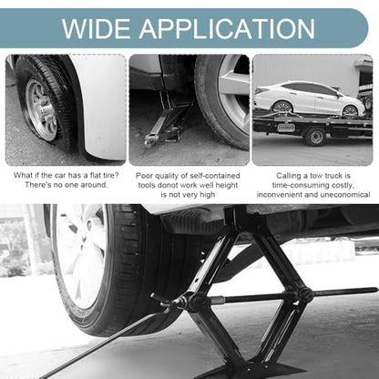 Car Scissor Jack Handle, Auto Tire Wheel Jack Lug Wrench, High Carbon Steel Hand Cranked Lift Jack Handle, Universal Trailer Jack Repair Replacement Accessories for Cars, Trucks, SUVs