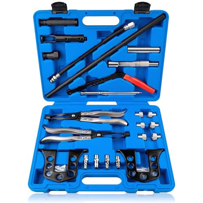 Valve Spring Compressor Tools, Steel OHV/OHC with 6 Adapters | No Cylinder Head Removal, Universal for Cars & Motorcycles, Durable Steel Build, Includes 5/6/7/8/10/11.5mm Adapters