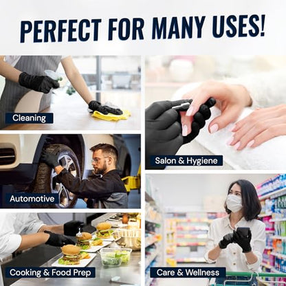 Reli. Black Nitrile Gloves, Large (250 Pack) | Heavy Duty Disposable Gloves | Powder Free, Latex Free, Food Safe | Single-Use | Premium Nitrile Rubber Material for Mechanic, Cleaning, Cooking