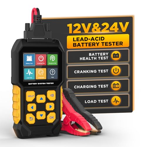 BT460 12 24v Car Battery Tester 30-2000 CCA Battery Load Tester Automotive Battery Tester with Cranking Charging System Test,2.8" Color Display and Data Review