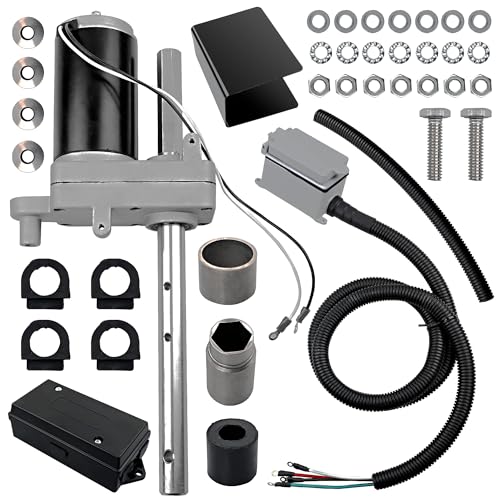1824200100 Electric Powered Trailer Jack Kit - 12,000 lbs, 12V, Heavy-Duty Powered Drive Kit with Single Speed Jacks and Control Switch - Weather-Resistant for RVs, Campers, and Trailers