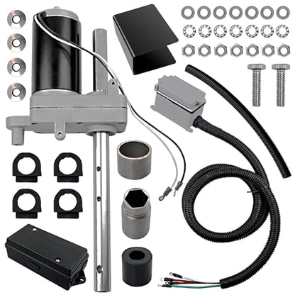1824200100 Electric Powered Trailer Jack Kit - 12,000 lbs, 12V, Heavy-Duty Powered Drive Kit with Single Speed Jacks and Control Switch - Weather-Resistant for RVs, Campers, and Trailers