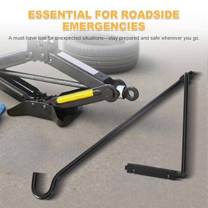 Auto Scissor Lift Jack Handle Replacement, Jack Handle Wrench for Car, Steel Tire Wheel Jack Rod Accessory for Truck, SUV & Trailers