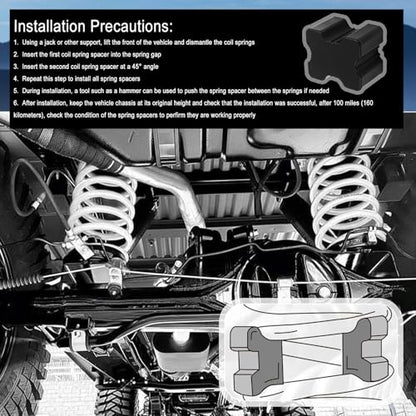 4PCS Rubber Car Coil Spring Spacer,Heavy Duty Car Rubber Lift Blocks Kit for Lifting Spring Spacing 1" to 1.5",Professional Front & Rear Cars Coil Spacers Kit Cars Accessories