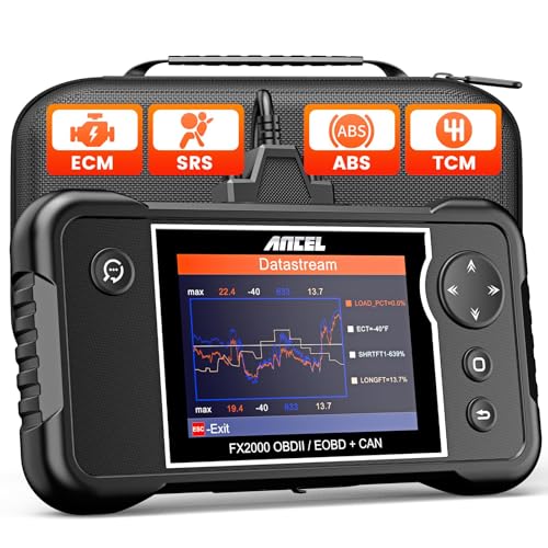 ANCEL FX2000 Plus OBD2 Scanner Diagnostic Tool with Protective Bag, ABS SRS Transmission Airbag Scan Tool, Check Engine Code Reader, Scanner for Car Lifetime Free Upgrade