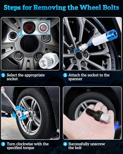 Wheel Lock Removal Kit Compatible with BMW,21Pieces Wheel Lock Key | Wheel Lock key Master Set for Removing Locking Lug Nuts and Anti-Theft Wheel Nuts