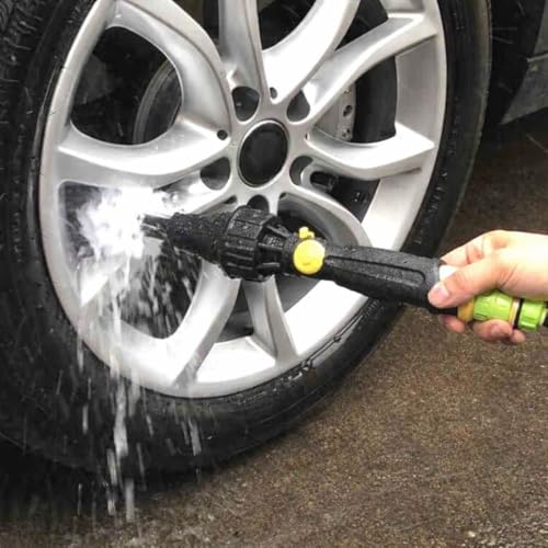 Estink Water Powered Wheel Brush Auto Car Wheel Brush for Hose, Rotating Water Wheel Scrubber for Car Truck Motorcycle Bike