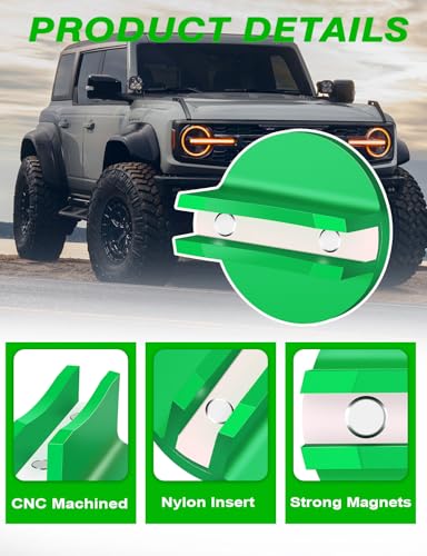 0.45'' Wide Slotted Jack Pad Adapter, Green, 2 PCS | Magnetic Jack Pad, Universal, or Floor Jacks, Bottle Jacks, Scissor Jacks, Pinch Weld Proetction, Fit Pickups SUVs Sedans - color: Green 2 Pack