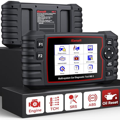 iCarsoft MB II OBD2 Scanner for Mercedes Benz/Sprinter/Smart, All System in-Depth Diagnostic Scan Tool, with Oil Reset/SAS/EPB/ETC/DF/BLD/INJ, Battery Test, Live Graph Data