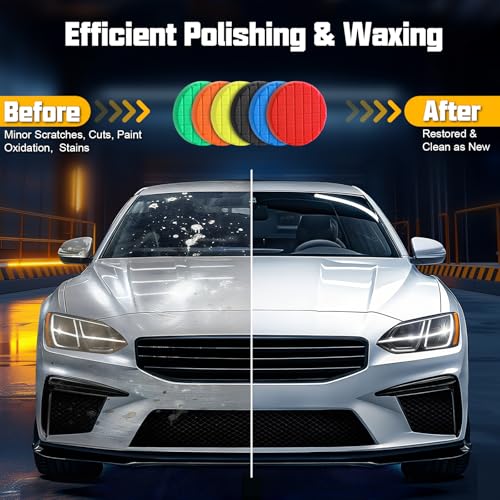 Foam Buffing Pads 5.5 Inch, 3Pcs Red Waxing Polishing Pad Set for Car Paint Gloss, Sealing Glaze and Detailing - color: Red, size: 5.5 - Inch