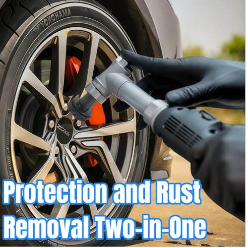 Wheel Hub Cleaning Tool Kit, Professional Brake Hub & Wheel Stud Cleaner with 8 Grinding Heads, Rust Removal & Resurfacing Kit for Car, Truck and SUV Maintenance, Fits Power Drill