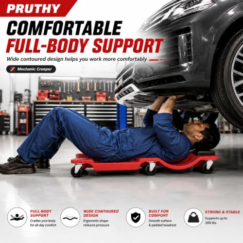Mechanic Creeper 40" Heavy Duty with Padded Headrest Creepers, Durable Casters, Garage Rolling Creeper Repair Under Car - color: Creeper