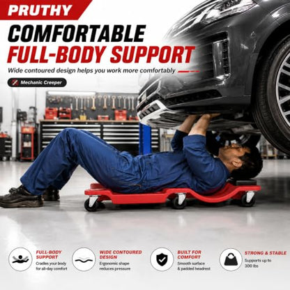 Mechanic Creeper 40" Heavy Duty with Padded Headrest Creepers, Durable Casters, Garage Rolling Creeper Repair Under Car - color: Creeper
