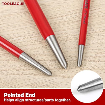 TOOLEAGUE 3Pcs Rolling Head Pry Bar Set,6",12",16" Heavy Duty Pry Bars | Hand Tool for Garages,Machinery Aligning & Prying, Red - size: 6",12",16"