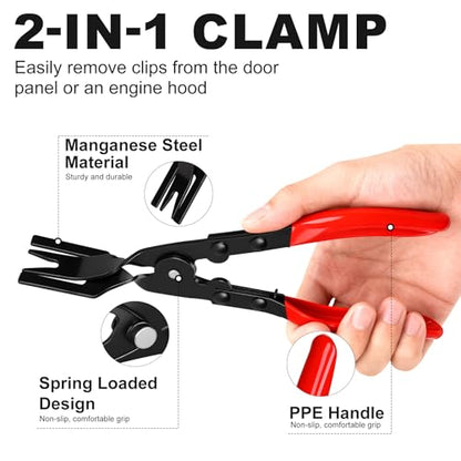 3 PCS Clip Removal Tool,Clip Pliers Fastener Remover,Car Trim Rivet Removal Pry Tool for Automotive Door Panel,Upholstery,Dashboard Red - color: red