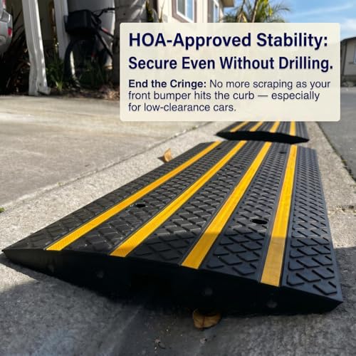 4Ft Car Vehicle Curbside Driveway Ramp Heavy Duty Curb Ramps Gutter Bridge | Heavy Duty 33,000 lbs Capacity Low Profile Slope Ramps, 2.6" Rise Anti-Slip for Vehicles RVs Truck Wheelchair Motorcycles - size: 48.8-inch-Long,1-Pack