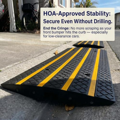 4Ft Car Vehicle Curbside Driveway Ramp Heavy Duty Curb Ramps Gutter Bridge | Heavy Duty 33,000 lbs Capacity Low Profile Slope Ramps, 2.6" Rise Anti-Slip for Vehicles RVs Truck Wheelchair Motorcycles - size: 48.8-inch-Long,1-Pack