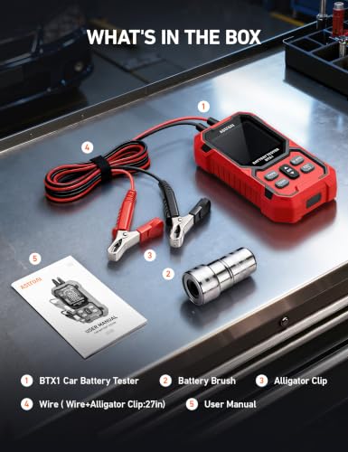 AstroAI Car Battery Tester 12V/24V — 100-2000 CCA, Alternator & Charging System Analyzer, Compatible with FLA/AGM/Gel/EFB, for Cars, Trucks, RVs & Marine Vehicles