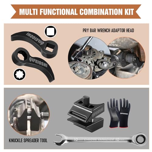 GM Control Arm Tool Kit - Contains Lower Control Arm Pry Tool, Strut Spreader, Pry Bar Wrench Adapter for Volkswagen, Audi, BMW, Ford, Peugeot, Citroen (Model C)