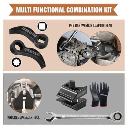 GM Control Arm Tool Kit - Contains Lower Control Arm Pry Tool, Strut Spreader, Pry Bar Wrench Adapter for Volkswagen, Audi, BMW, Ford, Peugeot, Citroen (Model C)