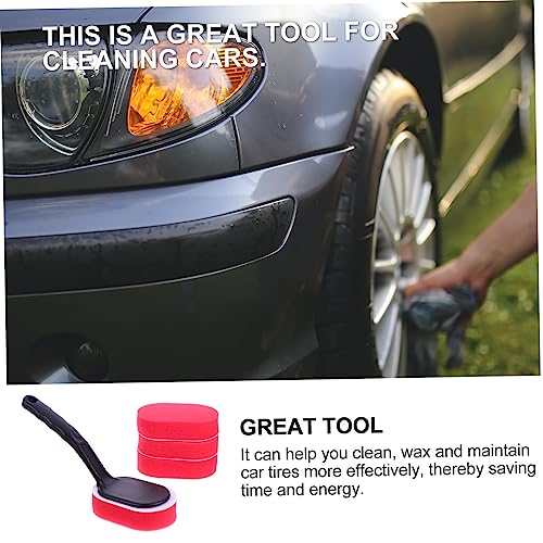 MAGICLULU 15pcs Car Detailing Brush Set Ergonomic Handle Tire Waxing Sponge Applicator for Wheel Cleaning and Maintenance Car Cleaning Tool for Tire Shine and Detailing
