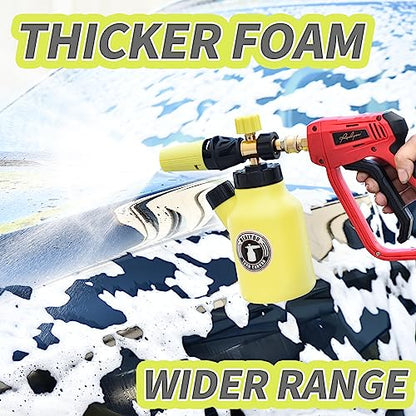 Realyou Foam Cannon for Pressure Washer up to 4500 PSI, Premium Foam Sprayer with Easy Foam Dispensing, Car Wash Sprayer with 1 Liter Bottle - color: Gray