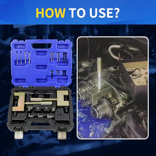 Kuntech Engine Timing Chain Removal Installer Tool Kit Compatible with Mercedes Benz M271 M272 M273 M274 M276, Camshaft Riveting Tool Kit with Carrying Case & Gloves - size: For M271 M272 M273 M274 M276