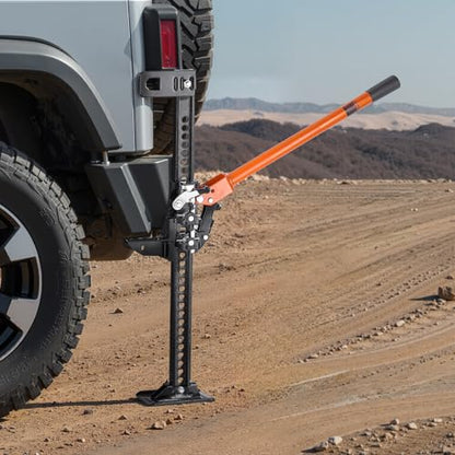 VEVOR Farm Jack, 36" Utility High Lift Farm Jack, 3.18 Ton (7,000 lbs) Capacity Ratcheting Off Road Utility Jacks, Heavy-Duty Lift Jacks with 5.12"-30.3" Lifting Range for Tractor, Truck, SUV - size: 36 inch