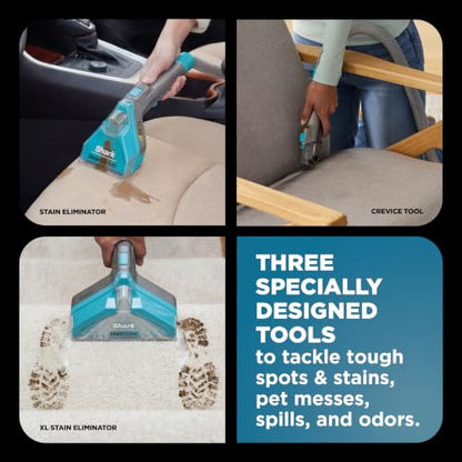 Shark StainStriker HairPro | Portable Carpet, Upholstery & Rug Cleaner | 3 Tools | Self-Cleaning | Perfect for Pets | Ultra-Powerful Stain & Odor Remover | Pet & OXY Solutions | Teal | PX253BRN - style: StainStriker w/ HairPro + 3 Tools