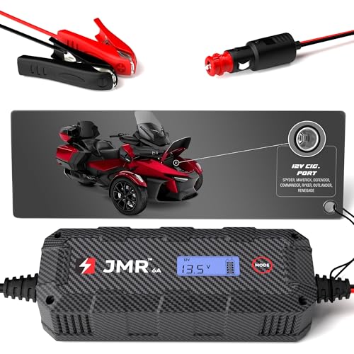 JMR 12V Battery Charger for Can-am, 12V Cig. Port, No Lithium Mode | Trickle Charger Conditioner Maintainer For SPYDER MAVERICK DEFENDER COMMANDER RYKER OUTLANDER RENEGADE All Models - size: No Lithium Mode
