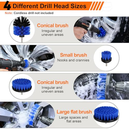 41Pcs Professional Car Detailing Kit, Car Wash Kit with Portable Handbag, Wet and Dry Use Car Cleaning Kit, Durable Drill Brush, Apply to Interior, Exterior, Wheels, Trucks, Motorcycles