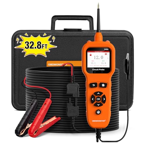 Power Circuit Probe Tool, 12-24V Automotive Circuit Tester | Electrical Short Open Breaker Circuit Finder, AC DC Voltage Trailer Relay Fuse Test - color: V400-Orange
