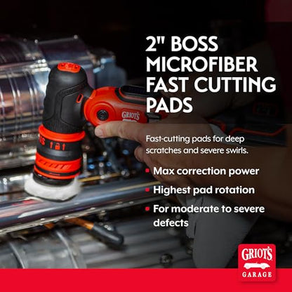 Griot's Garage BOSS Microfiber Fast Cutting Pads for Car Detailing, Polishing and Maximum Paint Correction, Orbital Polisher Buffing Pads, 2”, Set of 4 - size: 2 Inch Pads (Set of 4)
