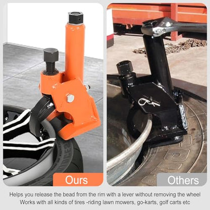 38"-42" Manual Tire Bead Breaker Tire Change Tool for Aluminum Alloy Hubs, ATVs, UTVs, Tractors, Trucks, Cars Easy-Operated Tire Repair Tool Heavy Duty - color: Orange