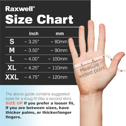 Raxwell Nitrile Disposable Gloves - Puncture-Resistant Work Gloves - Diamond Grip for Food Prep, Cleaning & Cooking - size: Large, style: 100 Count