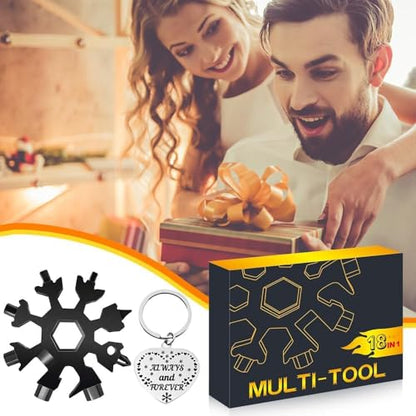 Stocking Stuffers for Men Dad Gifts, Multi Tool 1 Pack 18 in Snowflake Hand Tools Christmas Gifts for Men Dad Husband Outdoors Camping (silver) - color: Silver