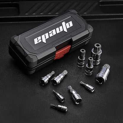 EPAuto 10-Piece XZN Triple Square Spline Bit Socket Set - size: Triple Square- 10 Pieces