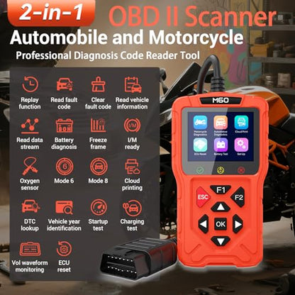 OBD2 Scanner Diagnostic Tool for Car,Professional Check Engine Code Reader,Battery Tester,Live Data,Freeze Frame,I/M Readiness,Works for All Vehicles Since 1996
