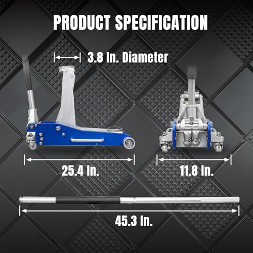 Big RED AT830003XLUR Economic Aluminum Quick Lift Low Profile Garage Jack, 3 Ton (6000 lb), Blue - size: 3 Ton BLUE, style: Aluminum