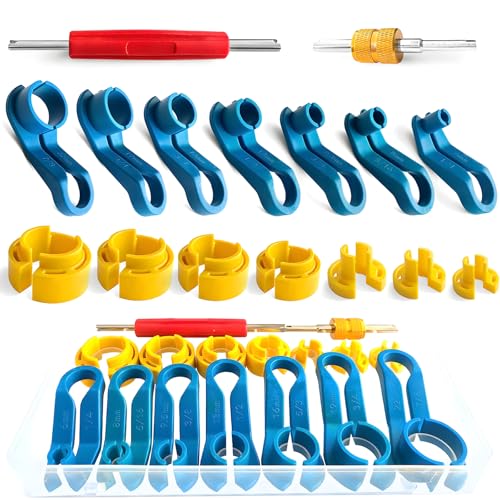 16 PCS AC Fuel Line Disconnect Tool Set, Portable Car AC Fuel Line Disconnect Removal Tool Set with Storage Box, Durable 1/4 3/8 1/2 5/8 3/4 7/8 5/16 Inch Remover Tool Kit